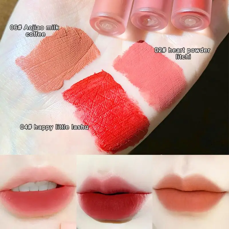 

3PCS Bear Matte Lipstick Set Waterproof Pintalabios Longlasting Non Marking Lip Glaze Moisturizing Lipstick Maquillaje TSLM1