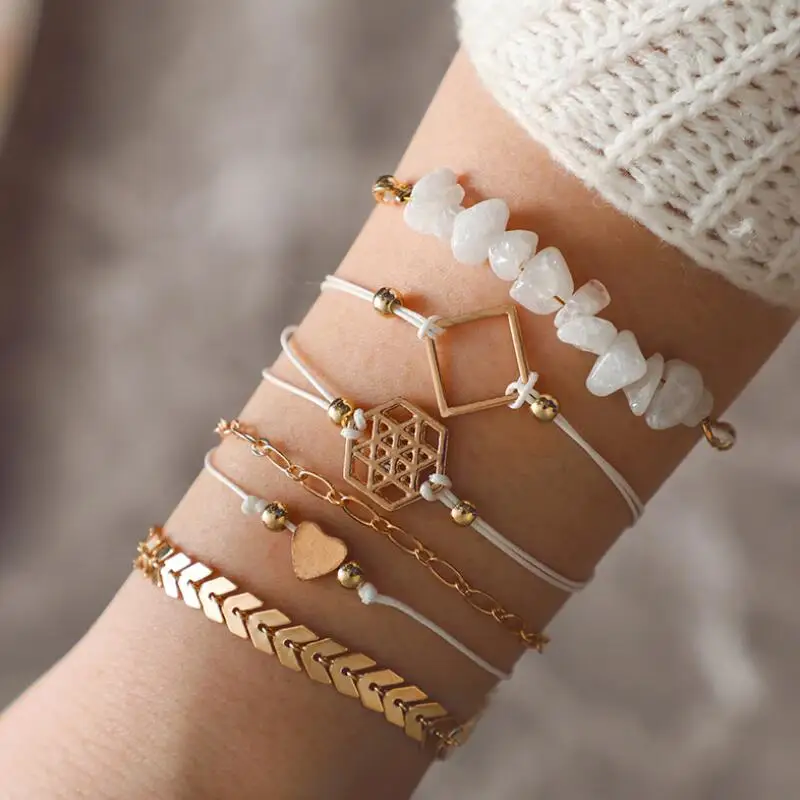 5 шт./компл. новые корейские плетеные браслеты ручной работы модные