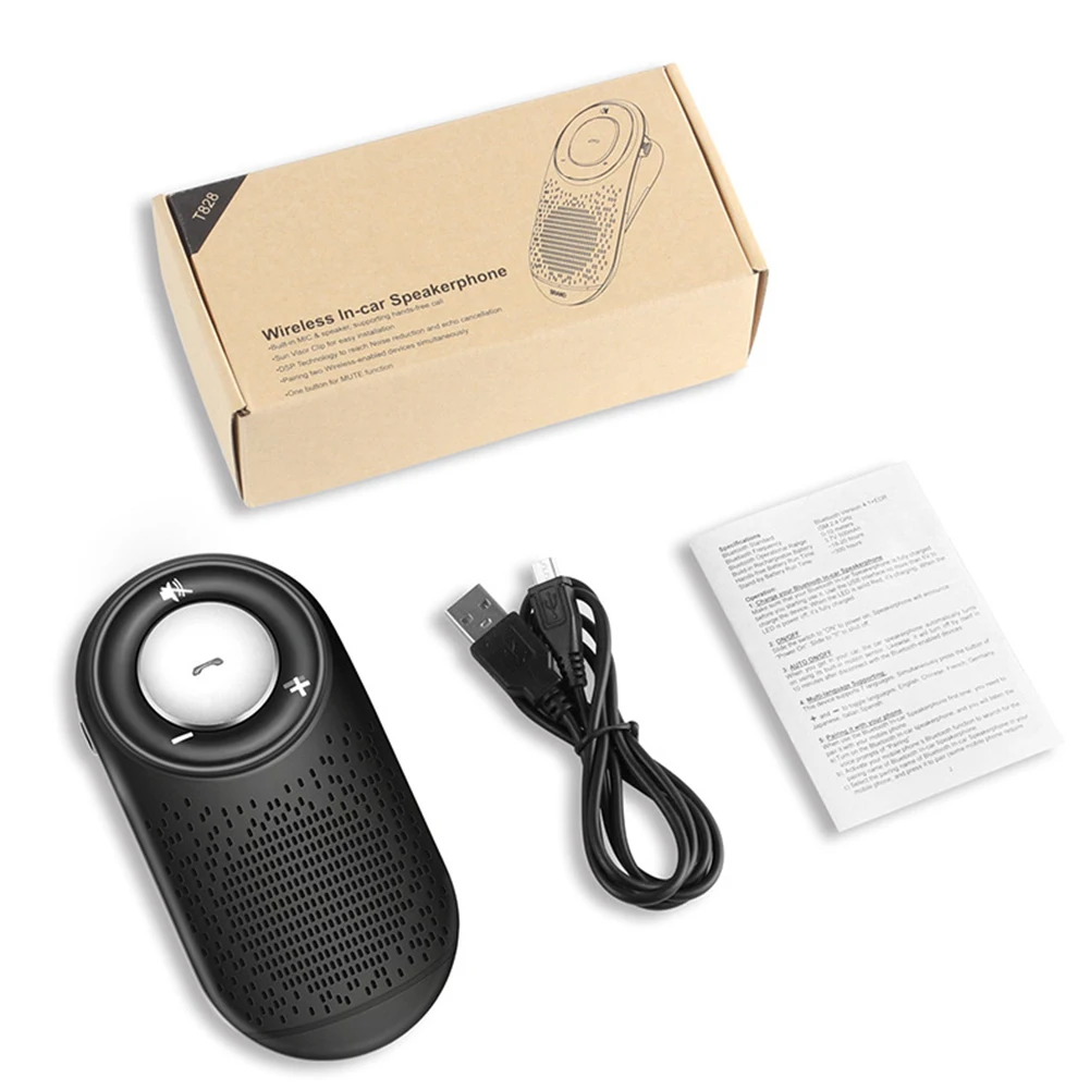 

Wireless Bluetooth Car Kit Sun Visor Clip Wireless Audio Receiver Speakerphone Loud Speaker Music Player Bluetooth Receiver