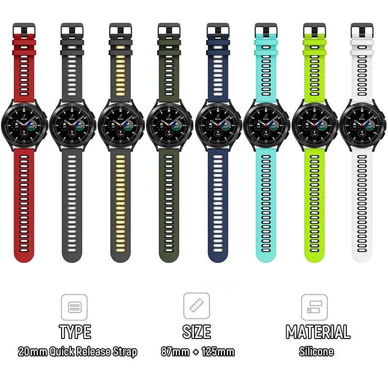 Сменный ремешок для Samsung Galaxy Watch 4 44 мм 40 силиконовый classic 46 42