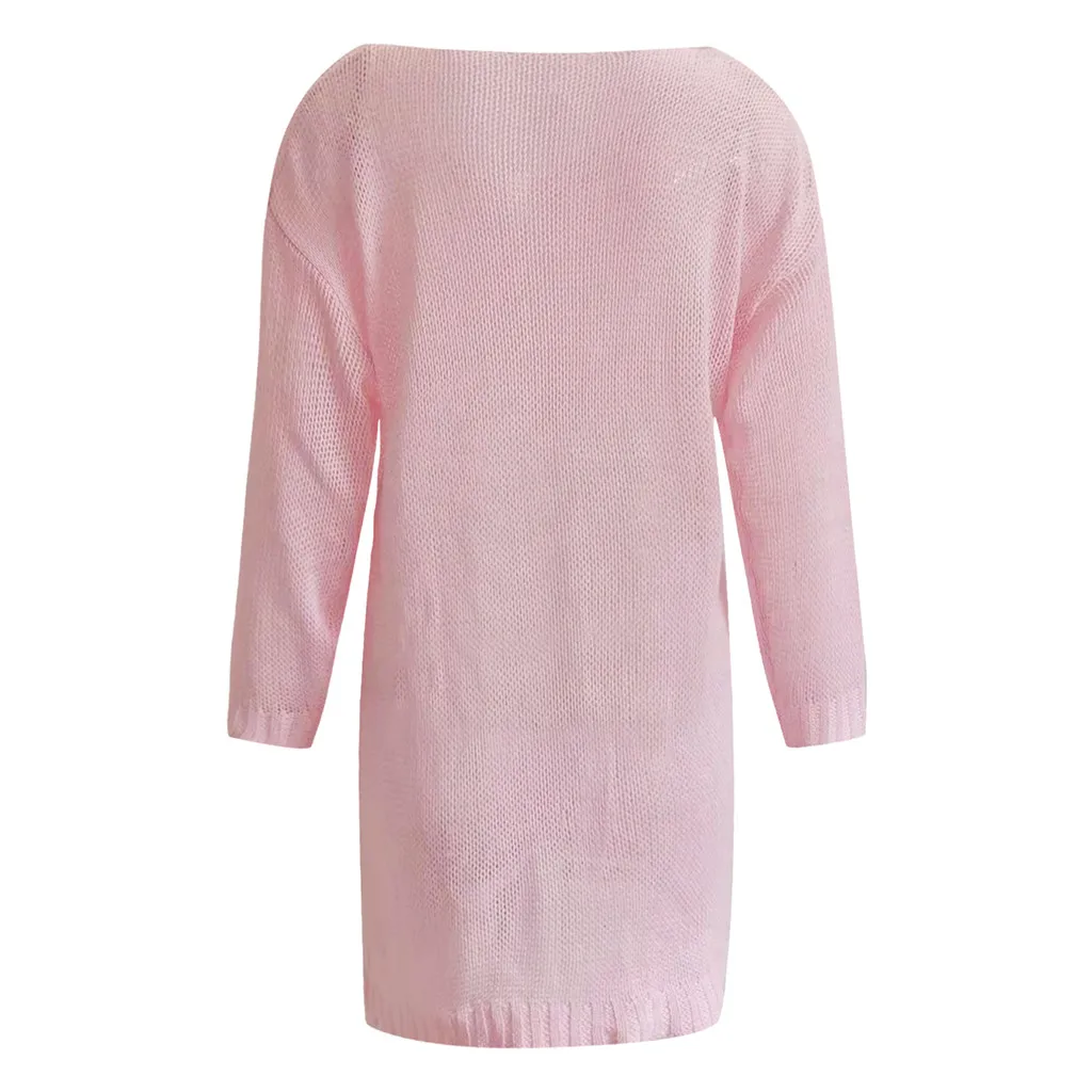 Новинка 2019 женский джемпер с длинным рукавом на осень и зиму вязанное платье