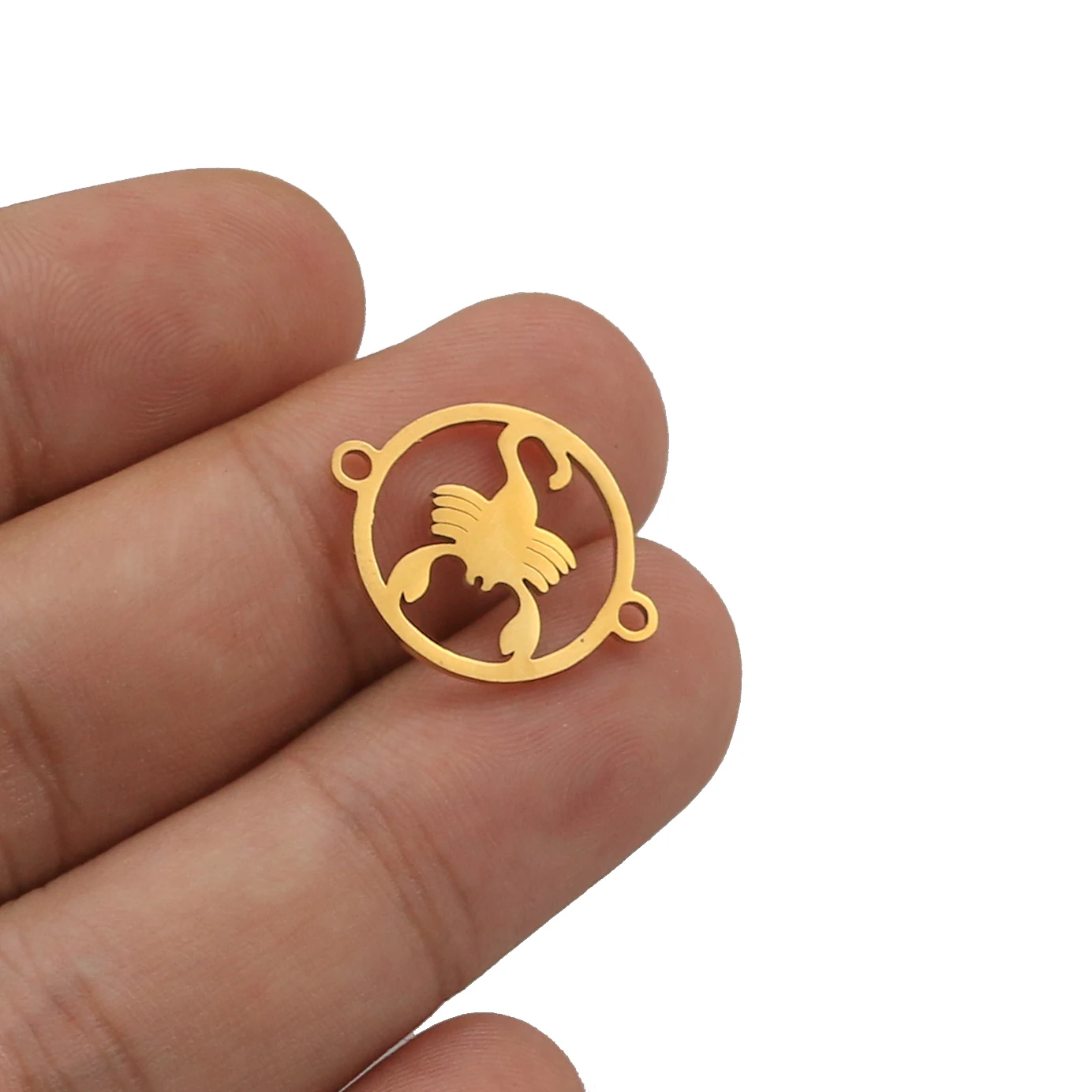Gold Scorpius 5 шт./лот из нержавеющей стали 12 созвездий Подвески подходят шарм для соединения браслета браслет ожерелье для ювелирные украшения сделай сам изготовление - Цвет: Gold Scorpius