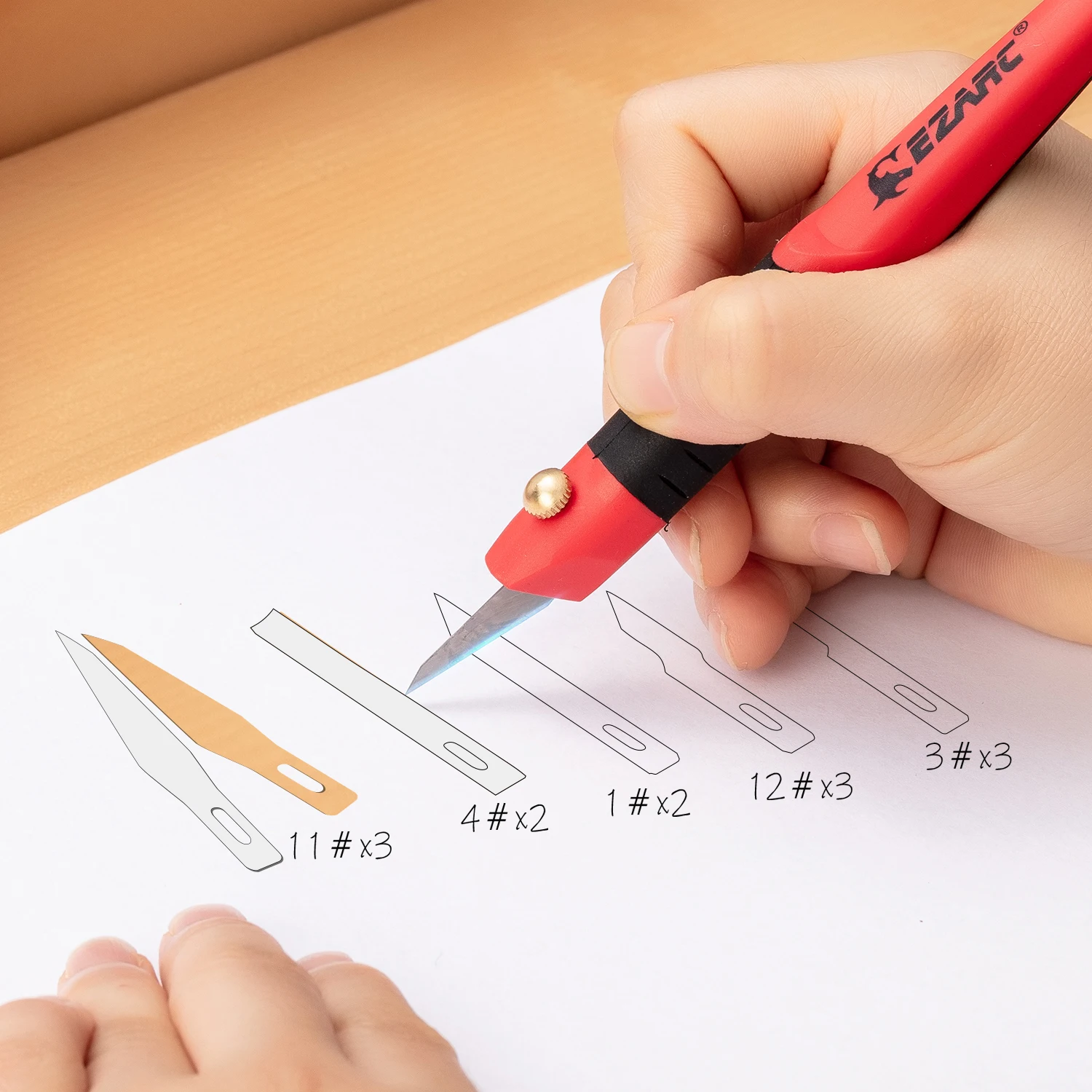 Набор ножей EZARC прецизионных для ремесла и хобби сменные лезвия SK5 резьбы