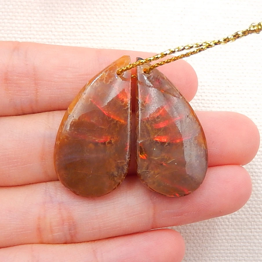 

Charms Gemstone Ammonite F ossil womem fashion Earrings,Semiprecious stone earring 32x16x5mm7.5g