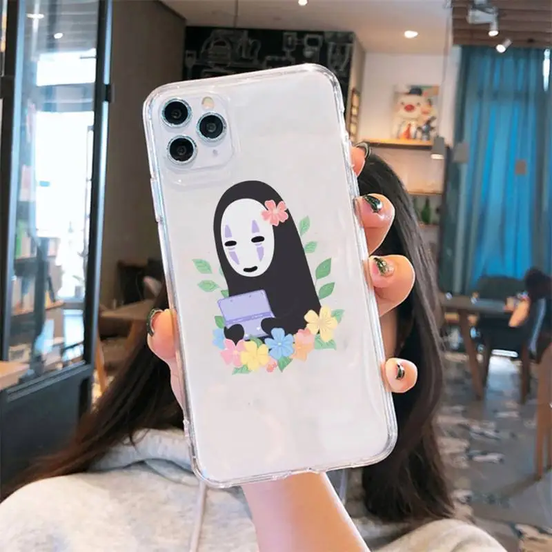 

Spirited Away Faceless man funny Phone Case Transparent soft For iphone 5 6 7 8 11 12 s c se plus mini x xs xr pro max shell
