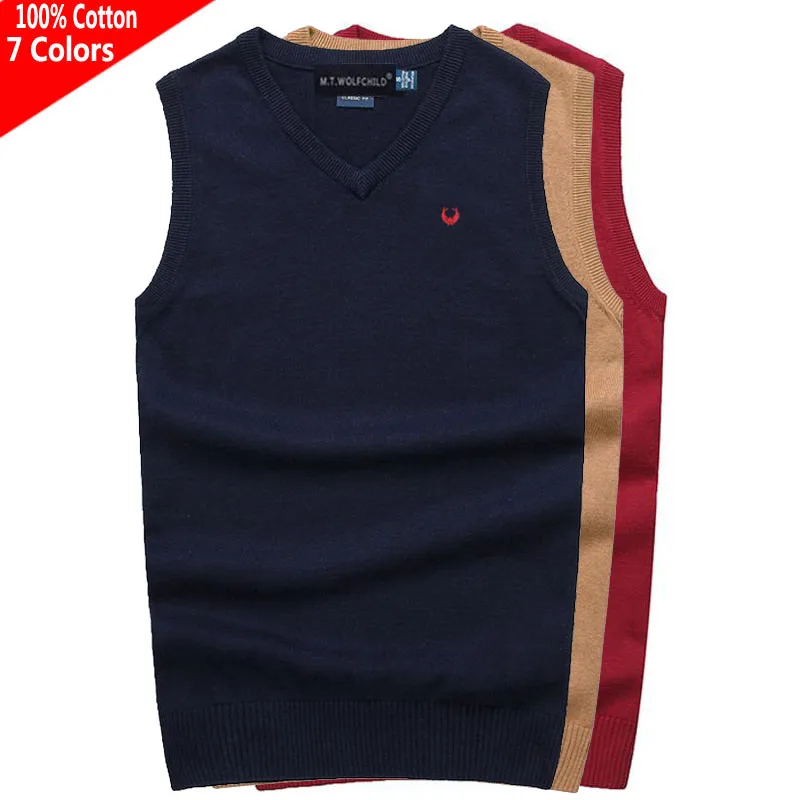 

Жилет Мужской трикотажный с V-образным вырезом, 100% хлопок