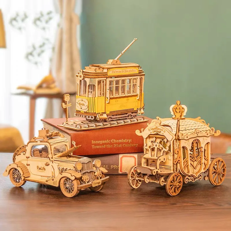 

New 3D Car Wooden Camper Puzzle Handmade DIY Wooden Assembled Model Car Toy Gifts for Boys and Girls