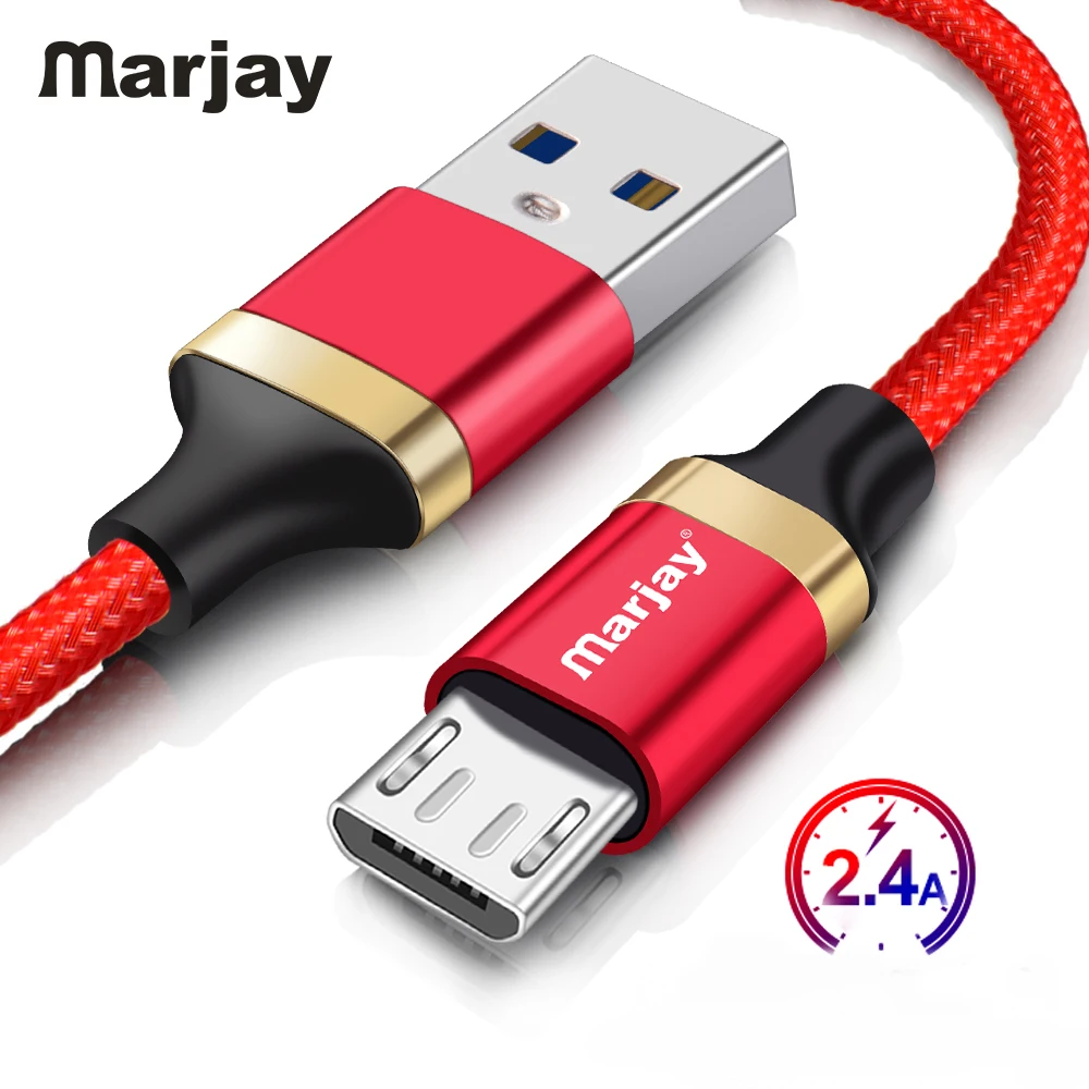 Marjay 2.4A Micro USB кабель Быстрая зарядка зарядное устройство шнур для samsung S7 Xiaomi Redmi Note 5
