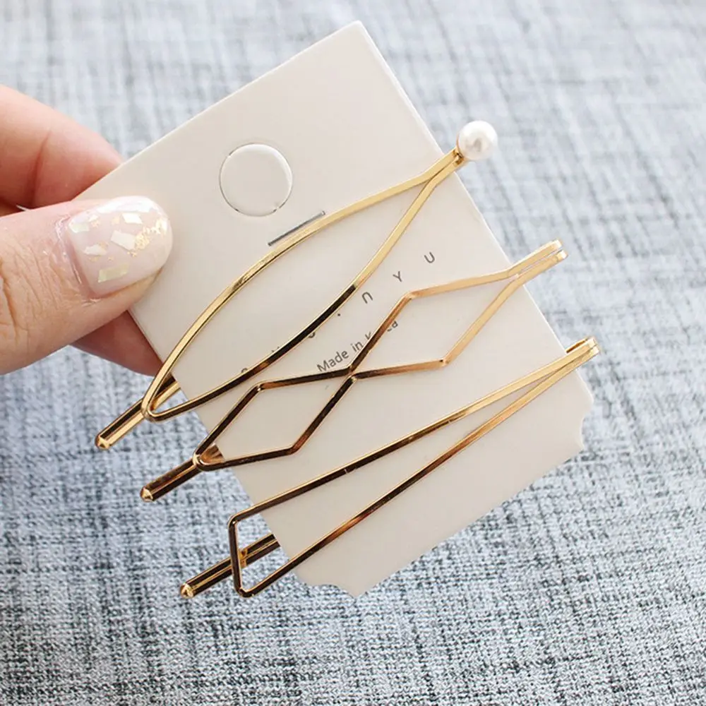 3 шт./компл. жемчужный женский металлический зажим для волос заколка-невидимка