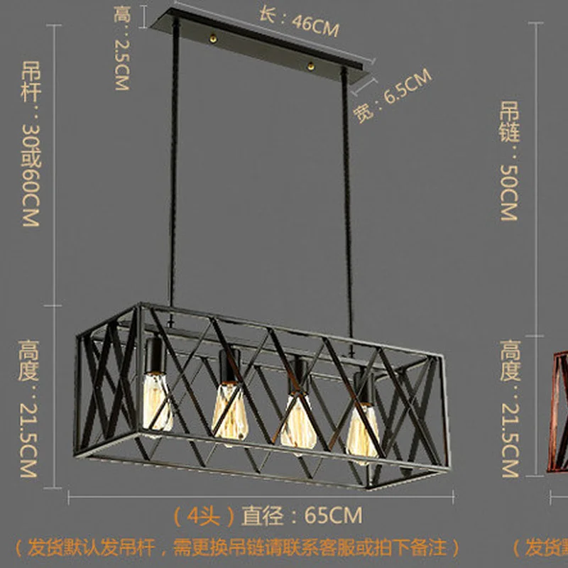 

black vintage industrial pendant lights Hanging light E27 Edison Bulb American loft Style For restaurant/bar dining room lamp