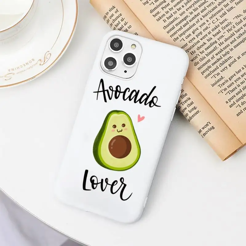 

cute cartoon Avocado food Phone Case Candy Color for iPhone 6 7 8 11 12 s mini pro X XS XR MAX Plus
