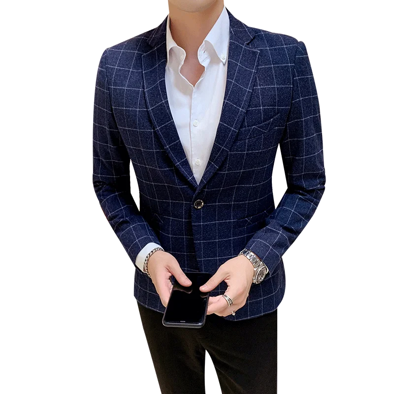 Новая удобная винтажная клетчатая куртка Британский элегантный мужской