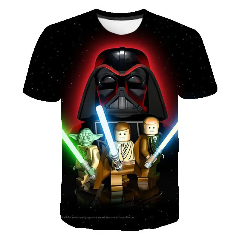 

New Summer Cool Short Sleeve Wars Movie Printed 3D T Shirts Casual Streetwear Boy Girl Kids Fashion Men Women Children Tops