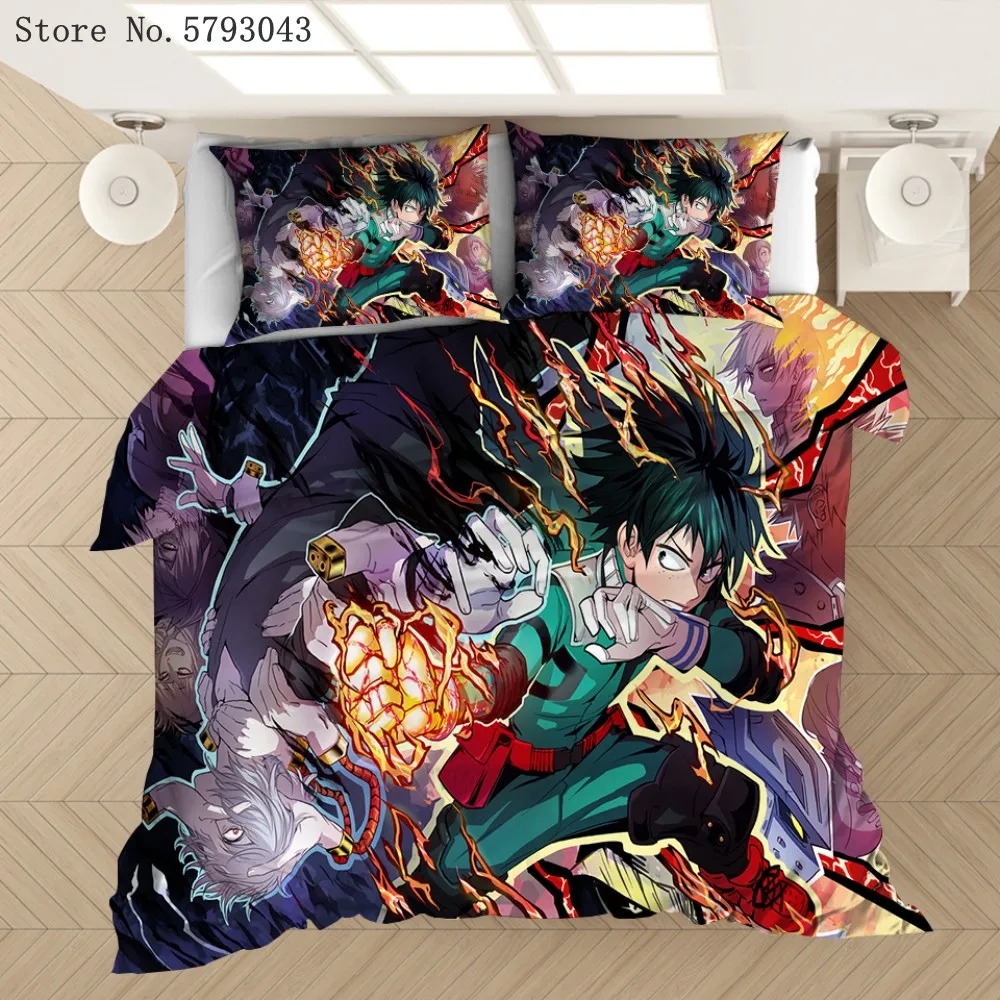 2/3 Pieces Japan Anime Bedding Set My Hero Academia Duvet Cover For Kids Adults Bed Quilt Cover Microfiber Fabric Bed Cover Set