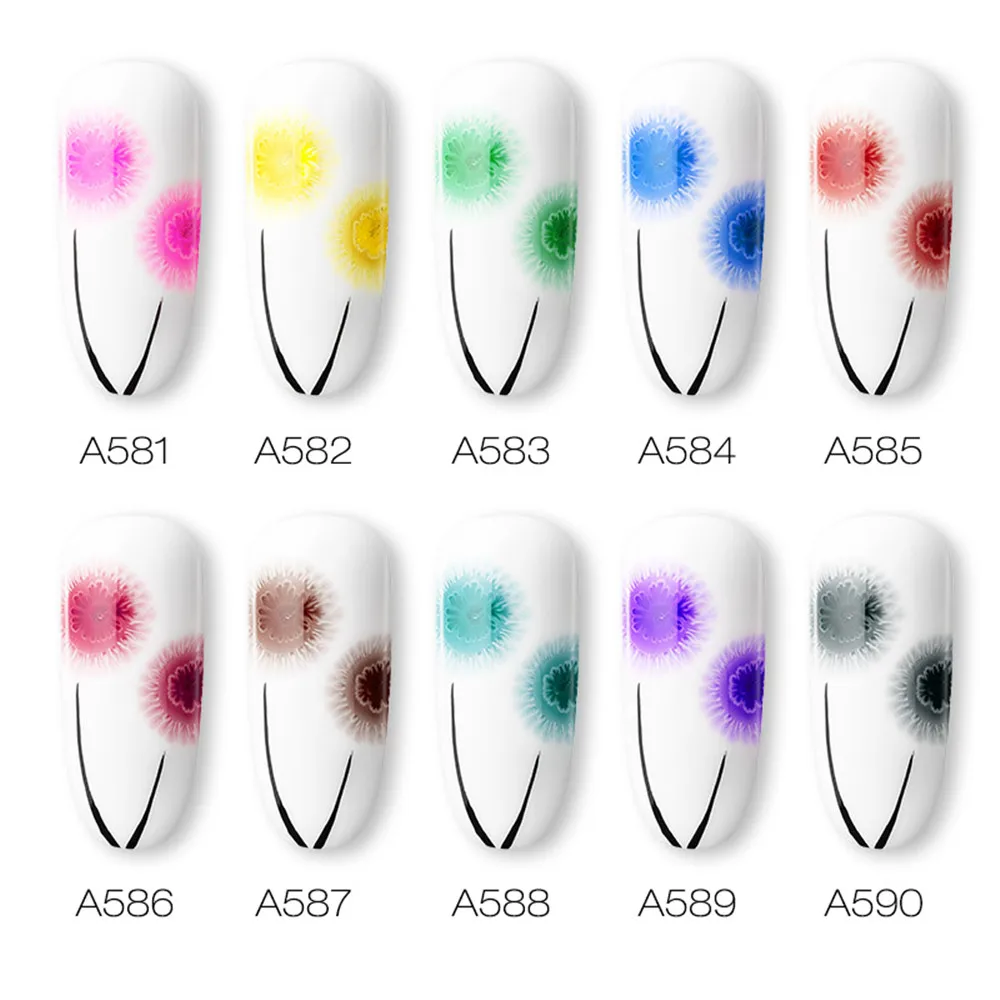 Белая основа акварельные чернила лак цветущий гель для ногтей эффект дыма