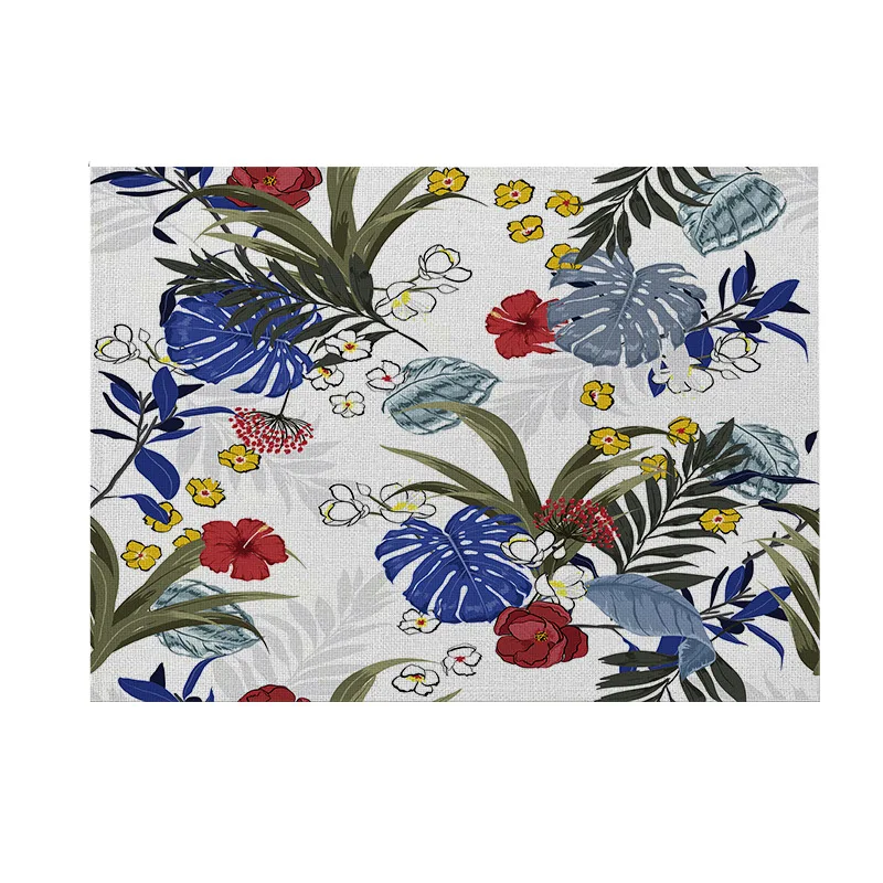 Картина Тропическое растение цветок птица Тукан хлопчатобумажная льняная