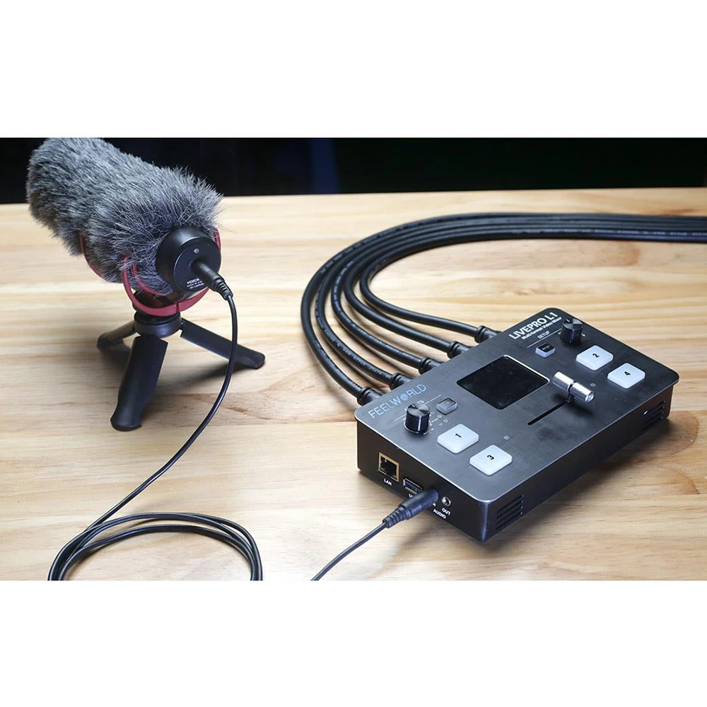 Feelworld Livepro L1 Mini Switcher 4 канала в режиме реального времени потоковое видео миксер HDMI