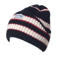 fashion winter knit beanie hat warm thick striped trendy soft stretch beanie acrylic skully cap outdoor keep warm