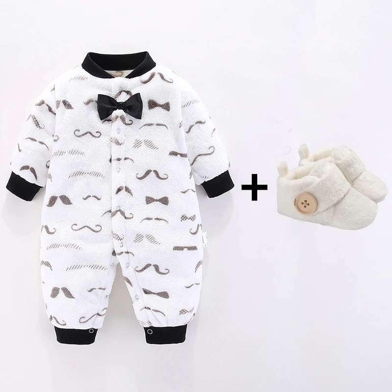 Зимняя одежда фланелевый Детский комбинезон унисекс мягкая для новорожденных