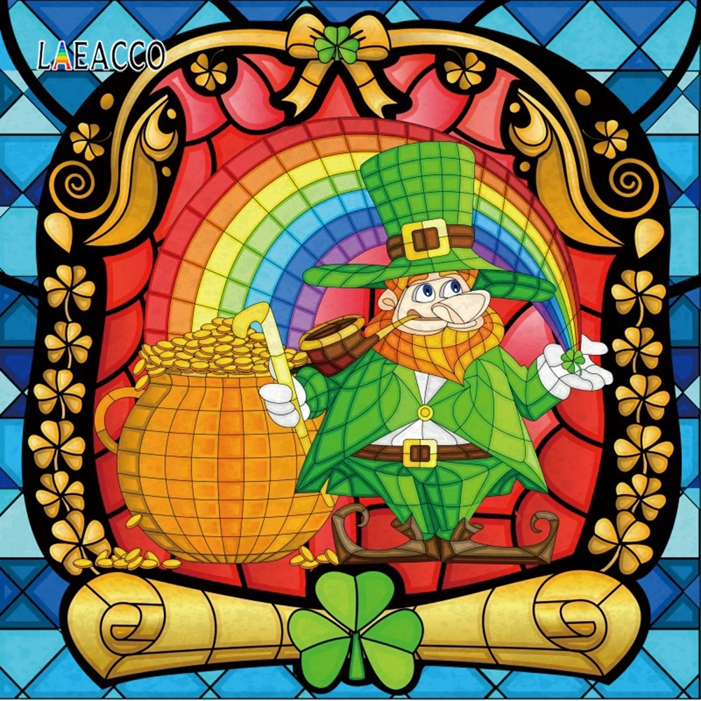 Laeacco решетчатая Радуга шампоны Leprechauns Золотая карта фотография фоны