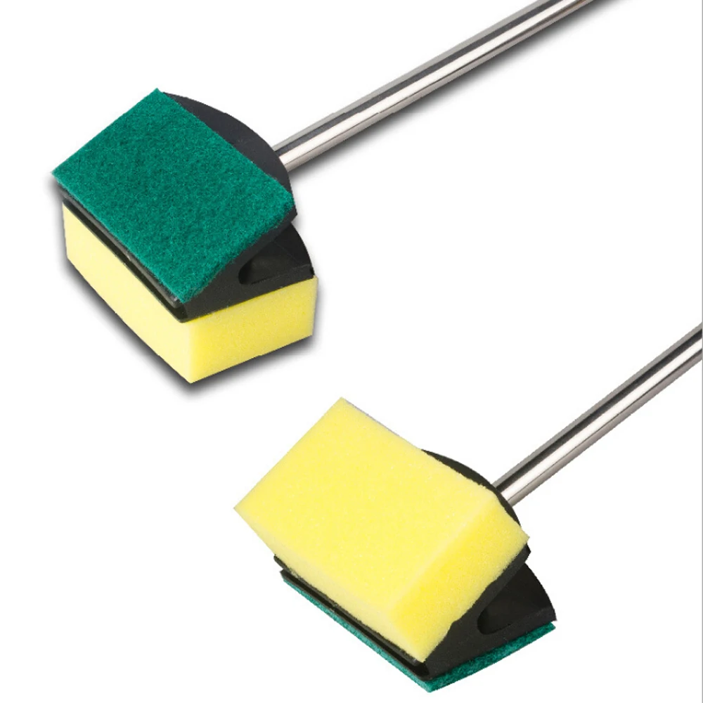 Glass Fish Tank Algae Yellow Green Double Side Sponge Aquarium Cleaning Brush Tool Accessories Fisk Tools |