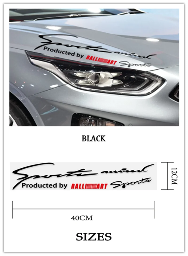 

Modified Front bumper sticker Mitsubishi logo waterproof reflective eyebrow decal sports car decal