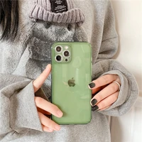 retro kawaii jelly green transparent japanese phone case for iphone 13 12 11 pro max xr xs max 7 8 plus x 7plus case cute cover
