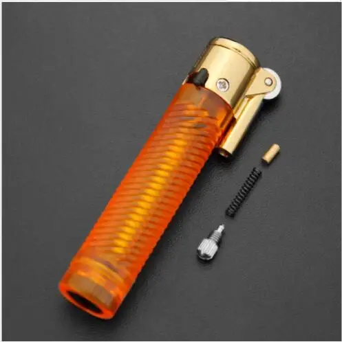 Оригинальная цилиндрическая прозрачная зажигалка с открытым огнем маленькая
