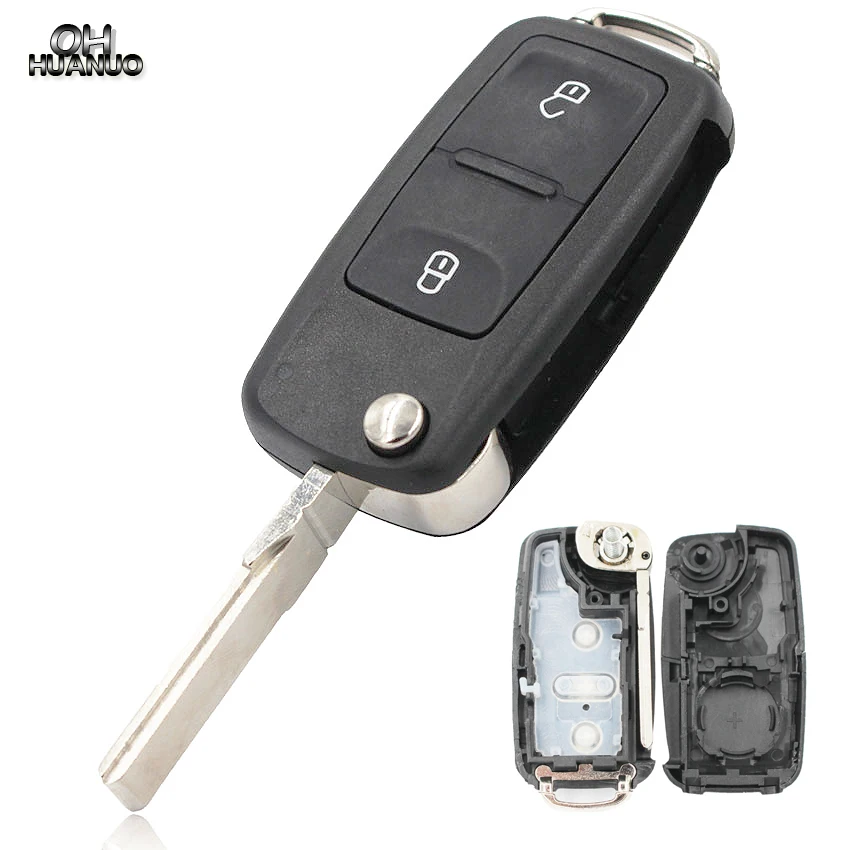 Пульт дистанционного ключа 2 кнопки флип Замена оболочки чехол для VW