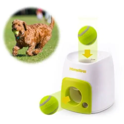 

Double-hole Dog Tennis Food Reward Machine Pet Toy Dog Interactive Training Smart Feeder Tennis Leaker Balls Plastic Dog Toys
