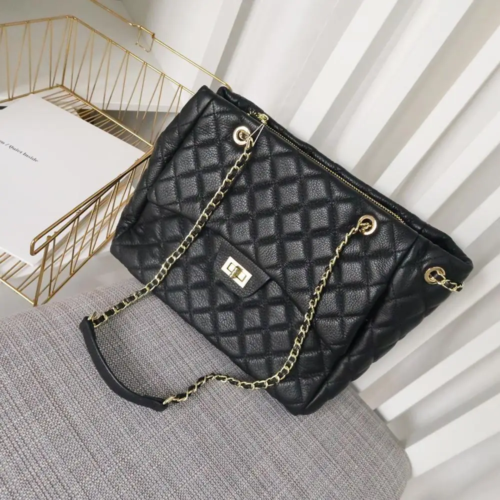 

free shipping 2020 the new style fashion diamond lattice genuine cow leather women one shoulder bag crossbody bag 28cm5 color