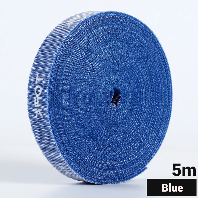 Blue 5M TOPK Кабельный органайзер 5 м USB кабель управление мышь провода держатель наушники зажим для намотки Шнур HDMI кабель протектор для iPhone samsung - Цвет: Blue 5M