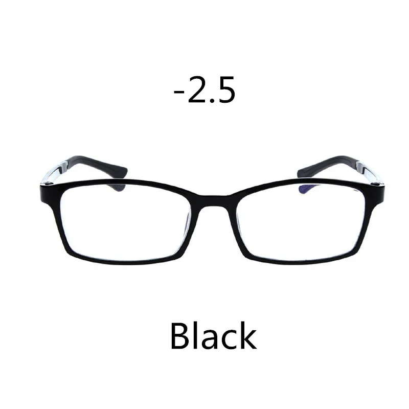 Black -2.5 Seemfly ультра светильник анти-синий светильник маленькая оправа Очки для близорукости женские и мужские классические готовые очки для близоруких диоптрий-1,0~ 4,0 - Цвет оправы: Black -2.5