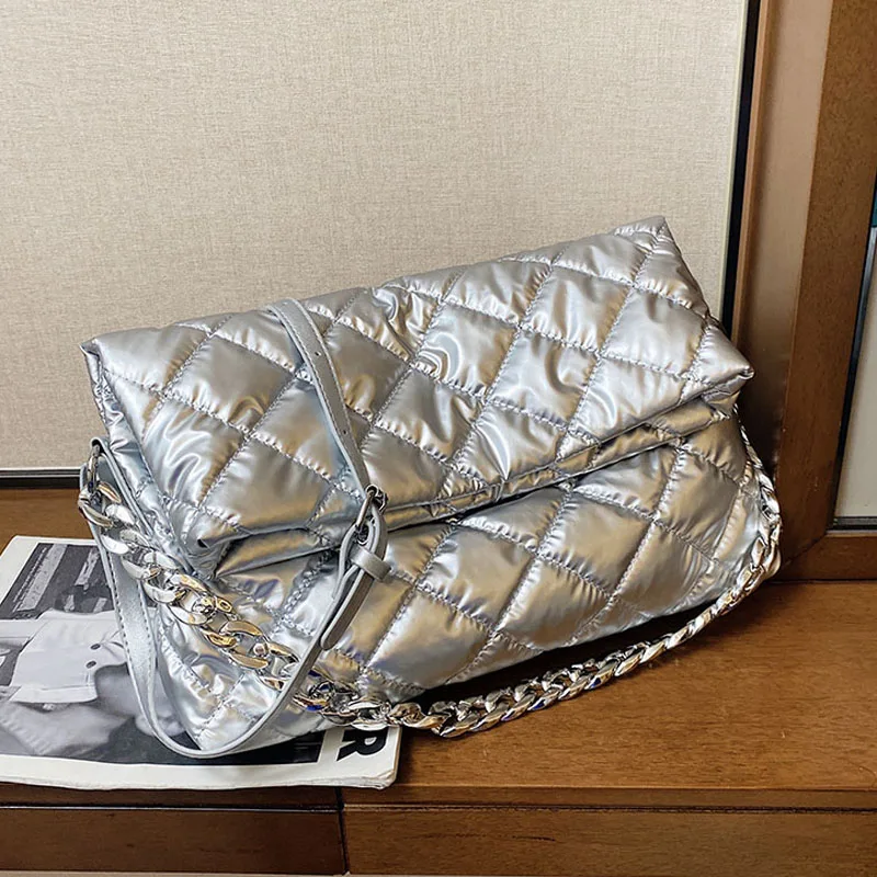 Фирменные большие нейлоновые сумки через плечо для женщин стеганая сумка на хит