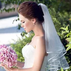 Женская короткая фата для невесты, свадебные аксессуары 2021