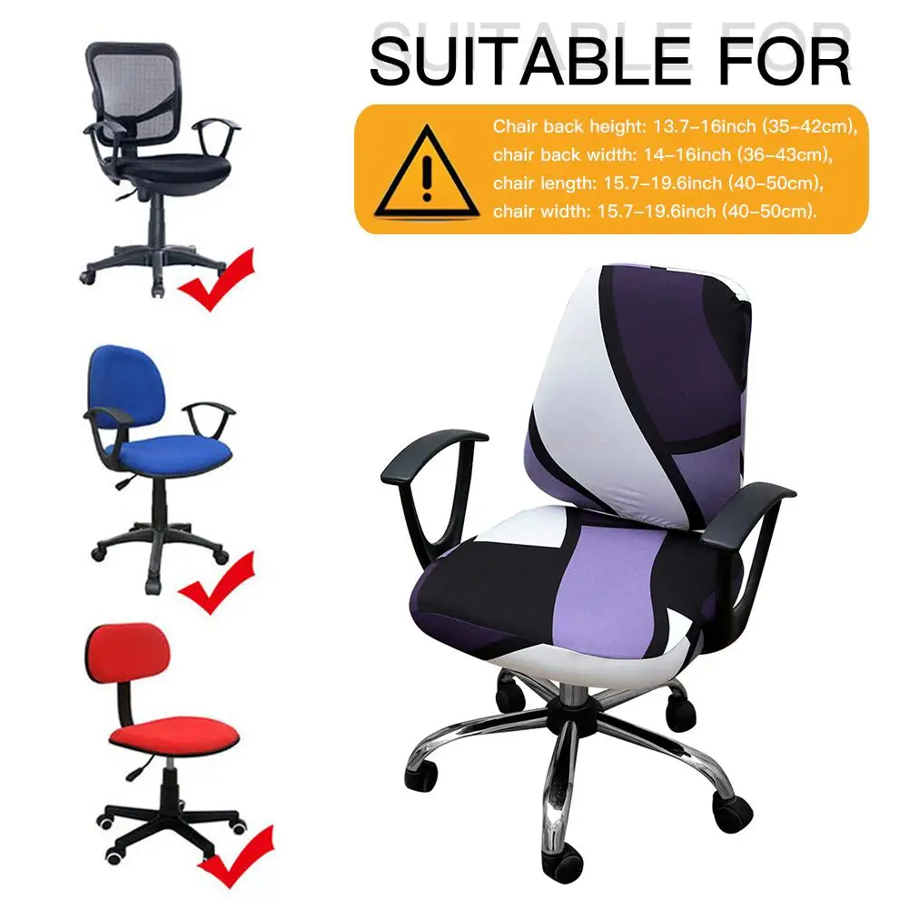 

2pcs/set Universal Office Split Chair Cover Anti-dirty Office Computer Seat Chair Cover Elastic Stretch Back Cover Seat Cover