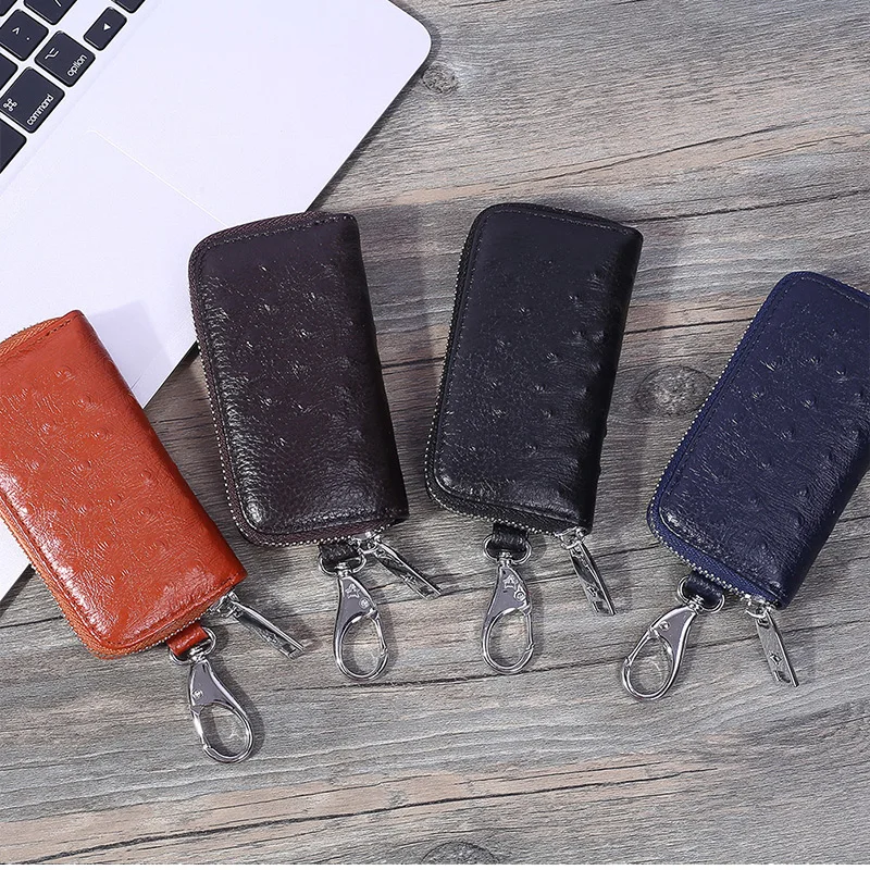 Модный кошелек для ключей сумка автомобильных из натуральной кожи чехол с узором