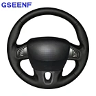 Искусственная кожа для Nissan NV250, Renault Fluence, Megane 3, Grand Scenic, Kangoo 2, черная, из искусственной кожи, сделай сам, чехол рулевого колеса автомобиля