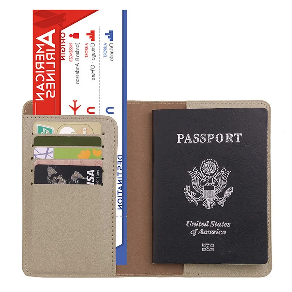 Fashion Women Men Travel Passport ID Card Cover Pu Leather Credit Holder Case Pink Protector Organizer | Дом и сад