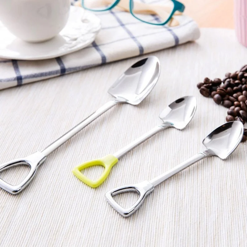 Новинка Высококачественная ложка из нержавеющей стали в форме лопаты для чая