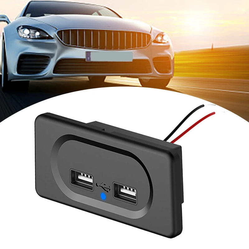 Розетка зарядная с двумя USB портами 4 8 А 3 1 12 В 24 В|Кабели адаптеры и разъемы| |
