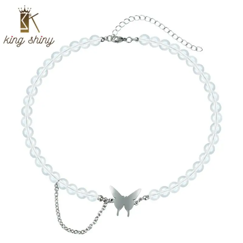 

Charm Titanium Steel Butterfly Choker Necklace for Woman Temperament Cute Mini Butterfly Statement Necklace Woman Dating Jewelry