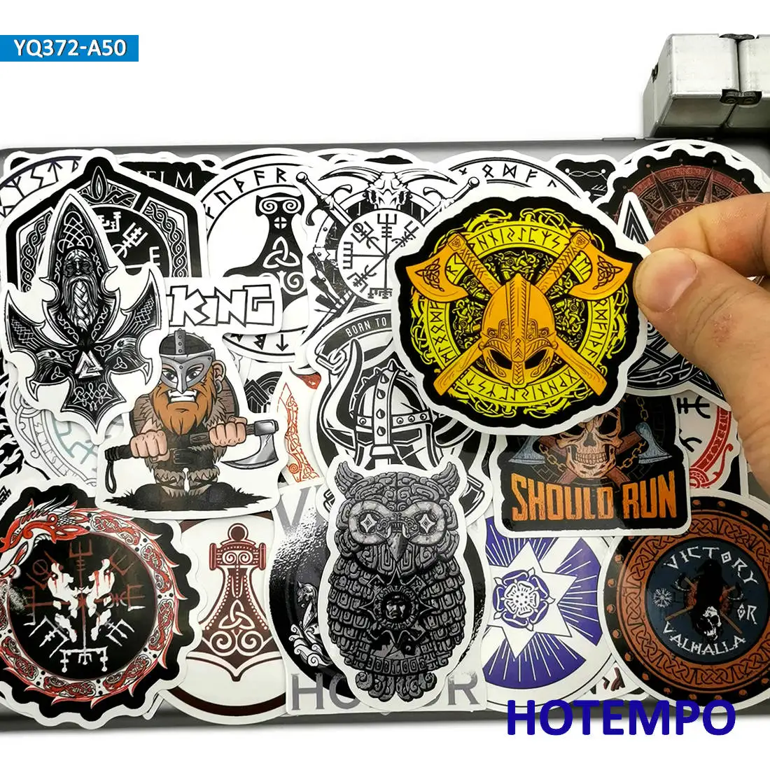 50pcs Viking Pirates Mysterious Totem Symbol Rune Circle Phone Laptop Car Stickers for Guitar Skateboard Motorcycle Bike Sticker