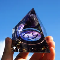 cancer orgone pyramid kit positive energy amethyst crystal sphere with obsidian reiki charged pyramid generator meditation gift