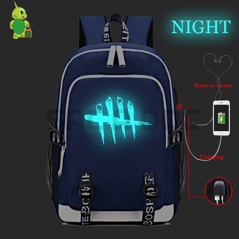 Рюкзак для ноутбука Dead By Daylight с зарядкой через usb для подростков, девочек и мальчиков, светящиеся школьные сумки, многофункциональный рюкзак для путешествий