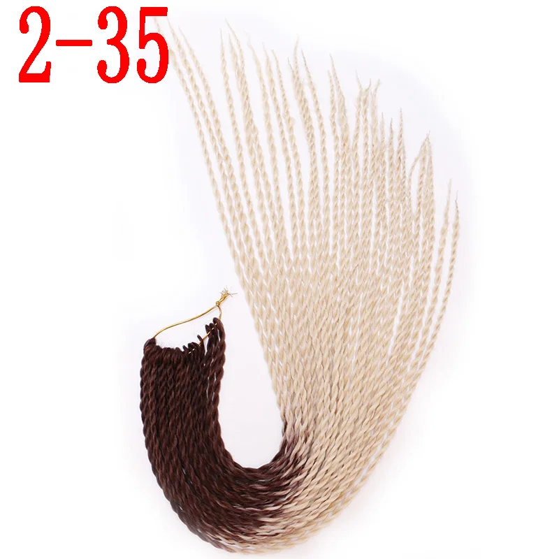 27/613 MERISIHAIR Ombre Сенегальские крученые волосы на крючках косички 24 дюйма 30 корней/упаковка синтетические плетеные волосы для женщин серые, синие, розовые, бро - Цвет: 27/613
