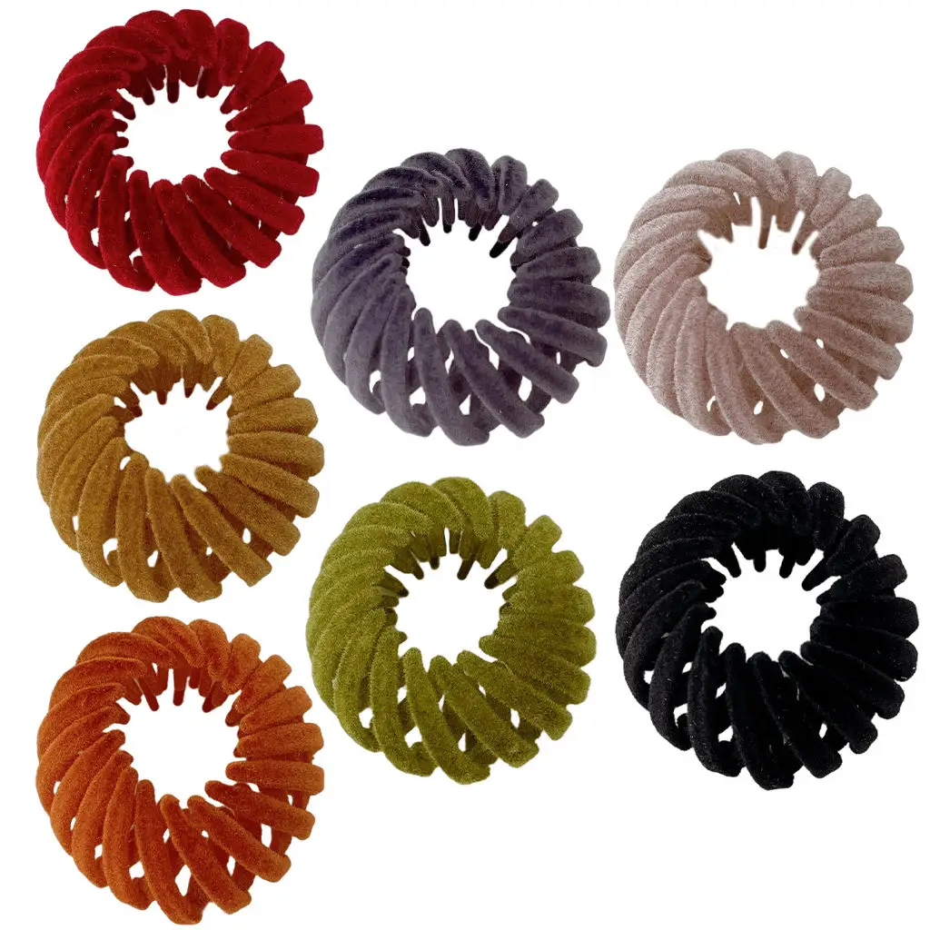 

Fashion Hair Bands Retractable Ponytail Holder Bun Clip Accessorie Girls