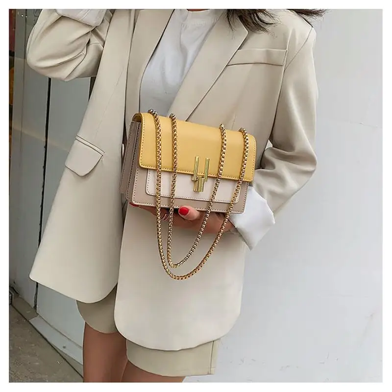 

SWDF 2021 New Fashion Women Shoulder Handbags Ladie Simple Messenger Bag Designer Letters Crossbody Bag Chain Strap DropShipping
