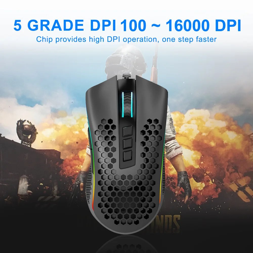 

Redragon Storm Elite M988 USB wired RGB Gaming Mouse 16000 DPI programmable game mice backlight ergonomic laptop PC computer