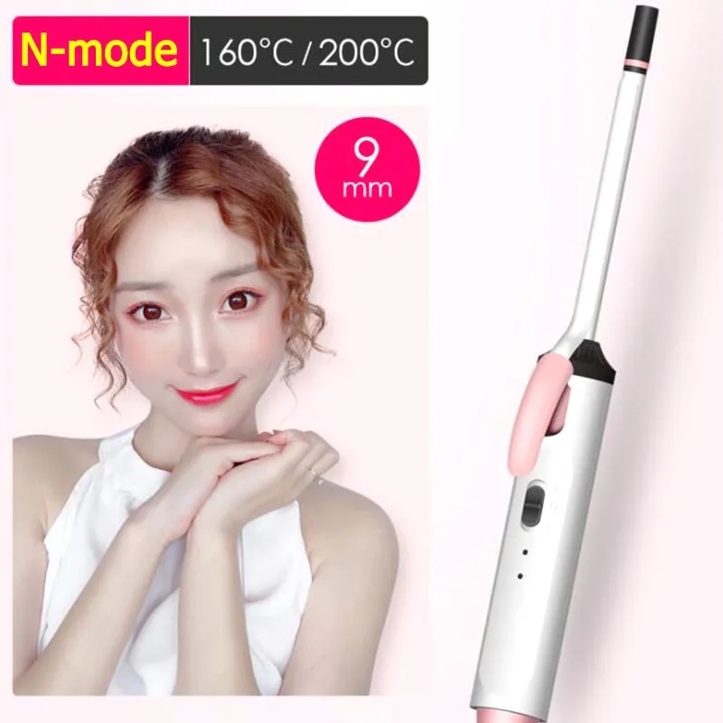 nmode9 220V электрические бигуди для волос 9/13/16/26 мм Профессиональные волос Curl Утюги Керамика щипцы для завивки волос цифровой Дисплей Инструменты для укладки волос - Цвет: nmode9